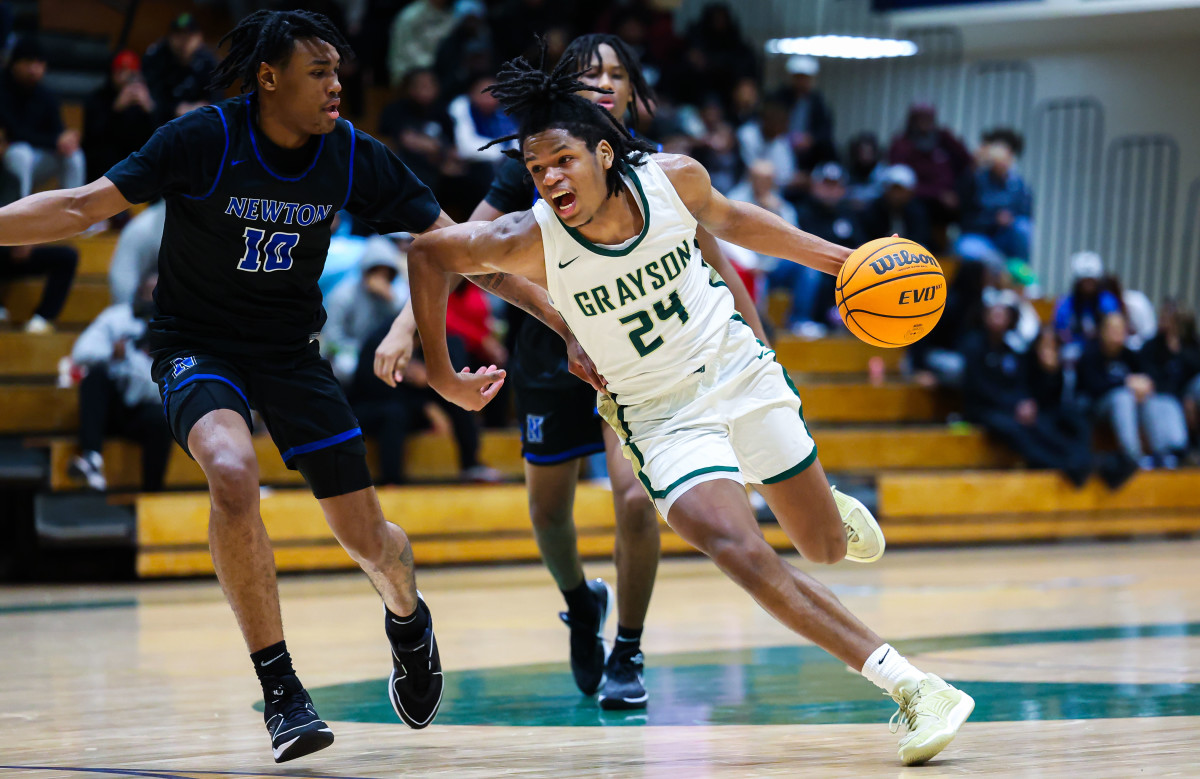 Grayson senior and Purdue signee Gicarri Harris led the Rams to a victory against rival Newton (Georgia) on Jan. 23, 2024.